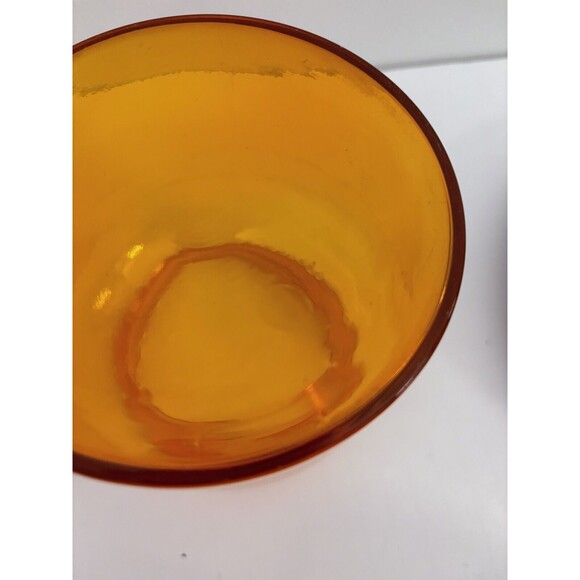 Vintage MCM Cylinder Jar By Takahashi Orange Glass Missing Lid - Picture 6 of 8